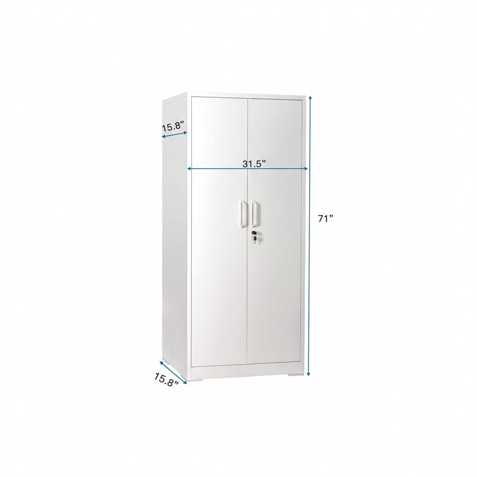 Container Furniture Direct Ironclad 71" Metal Storage Cabinet with Locking Doors and 4 Adjustable Shelves