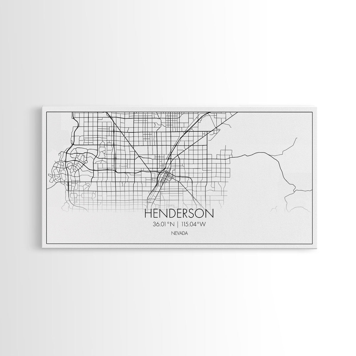 Henderson City Map, Nevada Map, Map Art, Minimalist Art, Wall Art, Canvas Art, Office Art, Cabin Gifts, Hanging Wall Décor, Trendy Wall Art