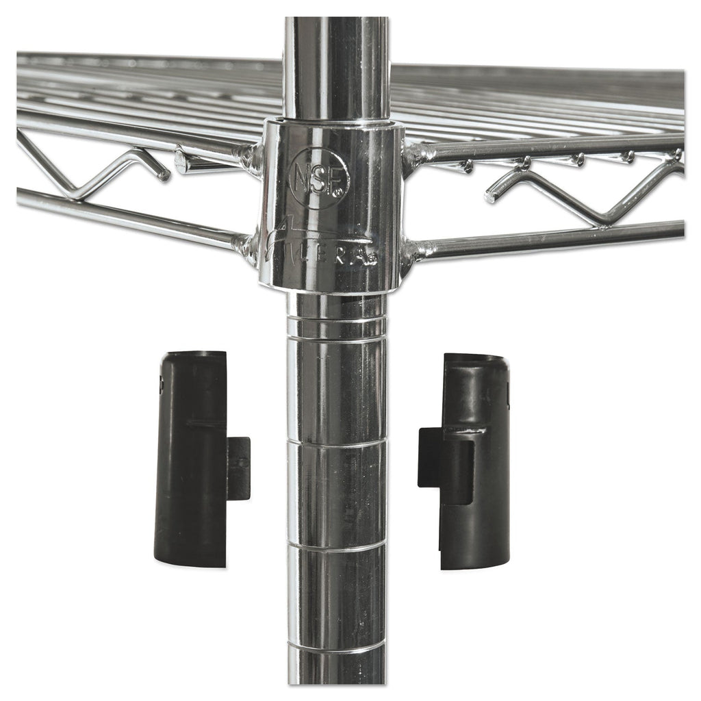 Alera NSF Certified 4-Shelf Wire Shelving Kit with Casters, 48w x 18d x 72h, Silver