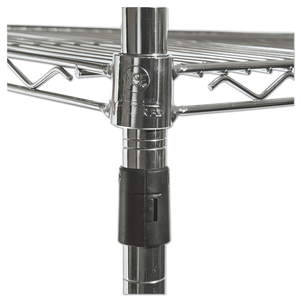 Alera NSF Certified 4-Shelf Wire Shelving Kit with Casters, 48w x 18d x 72h, Silver