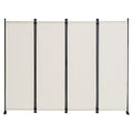 Room Divider,  4 Panel Room Dividers and Folding Privacy Screens, Fabric Partition Room Dividers for Office, Bedroom, Dining Room, Study, Freestanding, White
