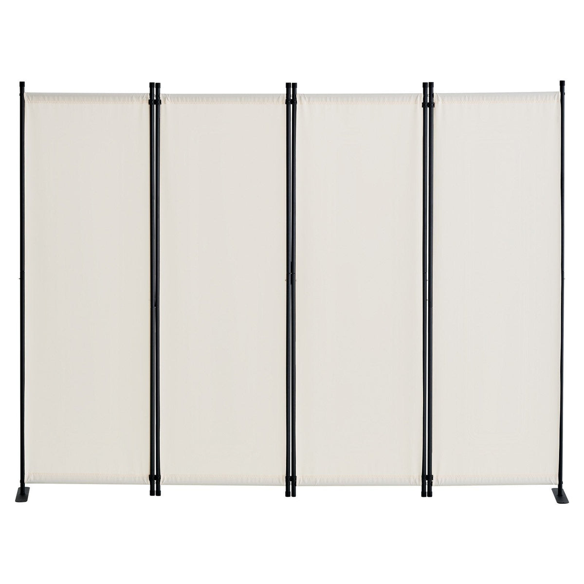 Room Divider,  4 Panel Room Dividers and Folding Privacy Screens, Fabric Partition Room Dividers for Office, Bedroom, Dining Room, Study, Freestanding, White