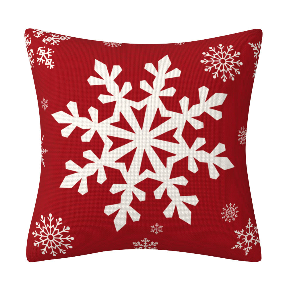 Red Christmas Snowflake Pillow Cover Amazon Home Sofa Cushion Cover Holiday Decoration Pillow