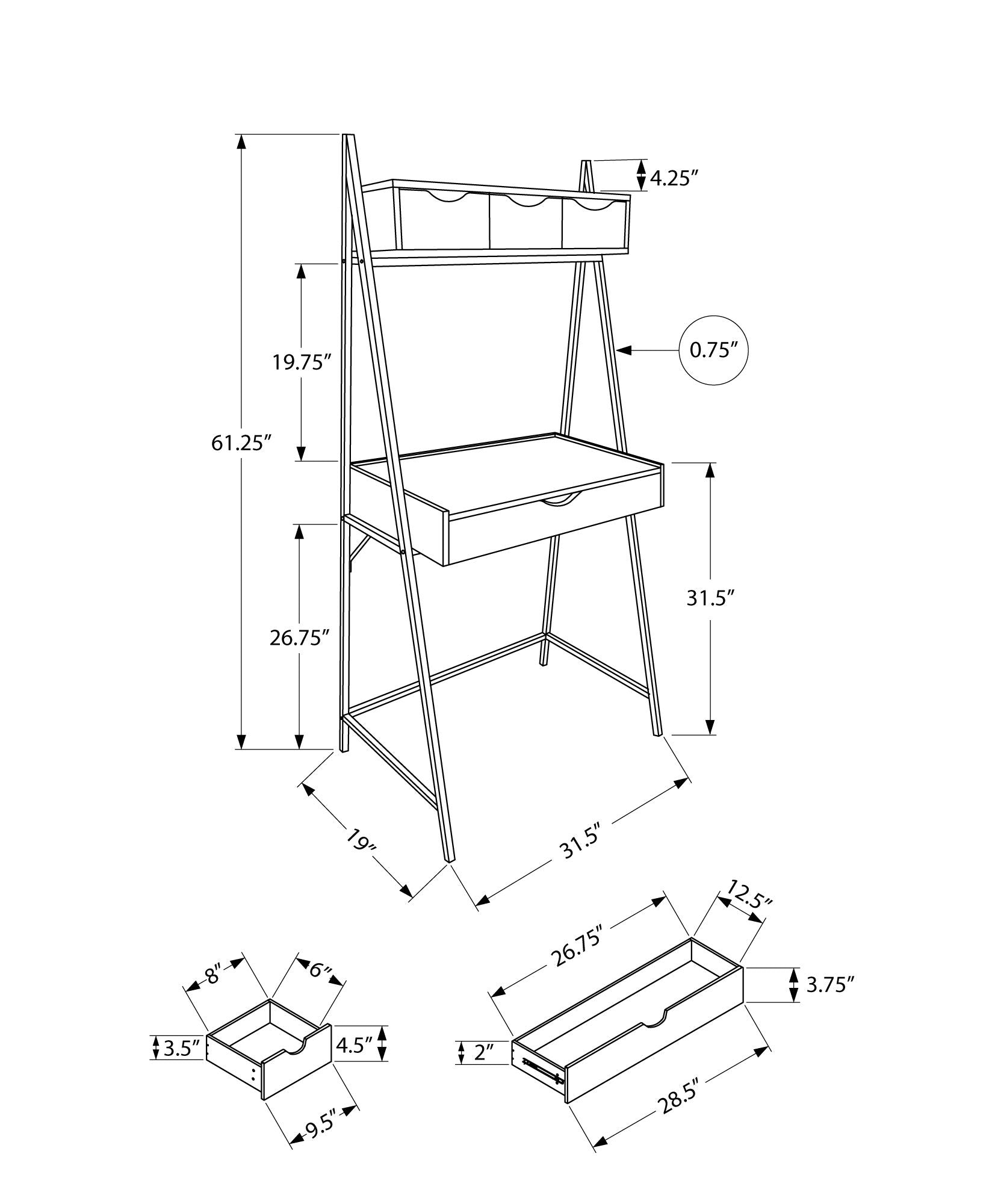 Contemporary Computer Desk for Home Office with Storage Drawers