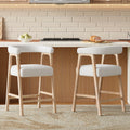 26" Counter Height Bar Stools with Back | Set of 2 Padded Kitchen Island & Dining Stools — Modern Minimalist Style