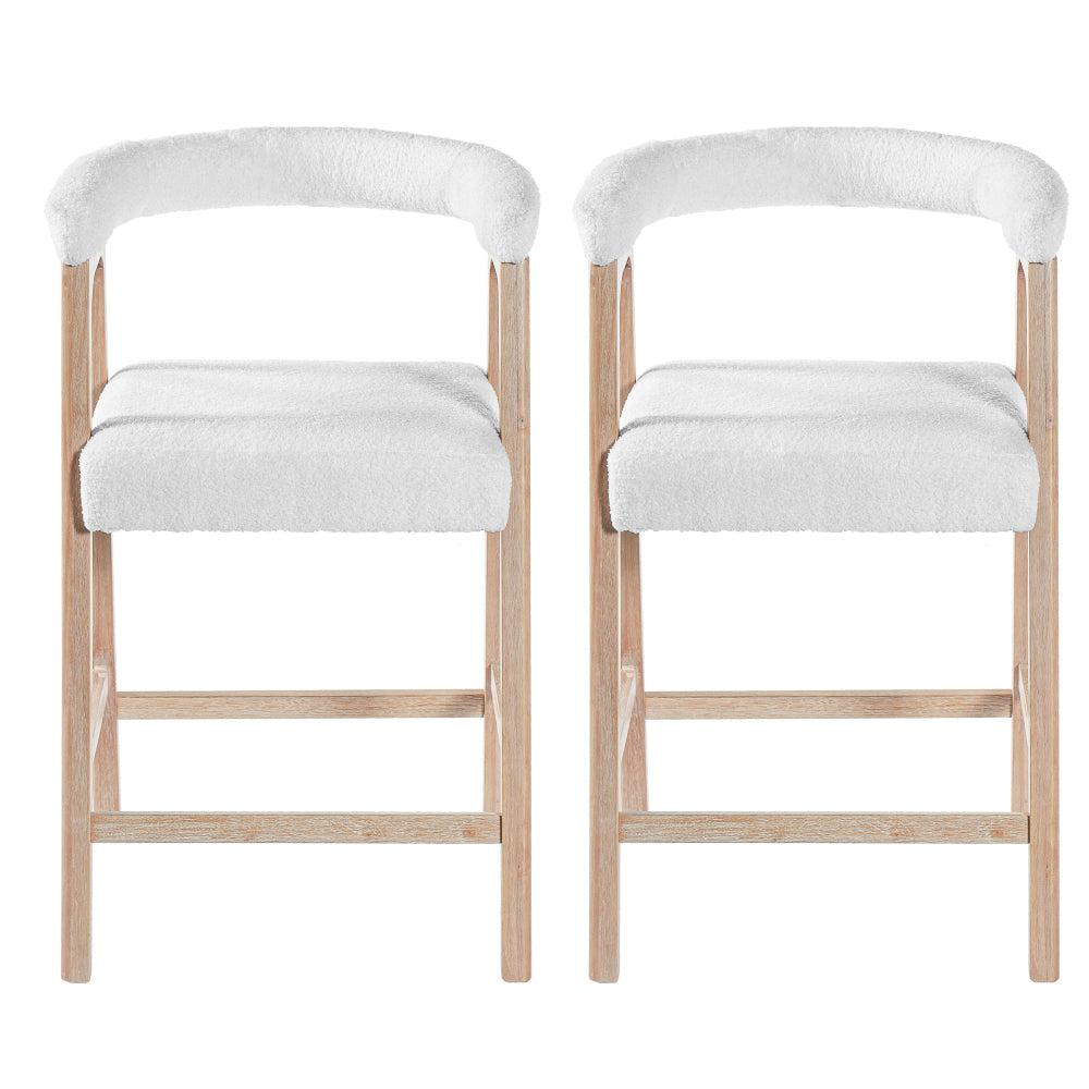 26" Counter Height Bar Stools with Back | Set of 2 Padded Kitchen Island & Dining Stools — Modern Minimalist Style