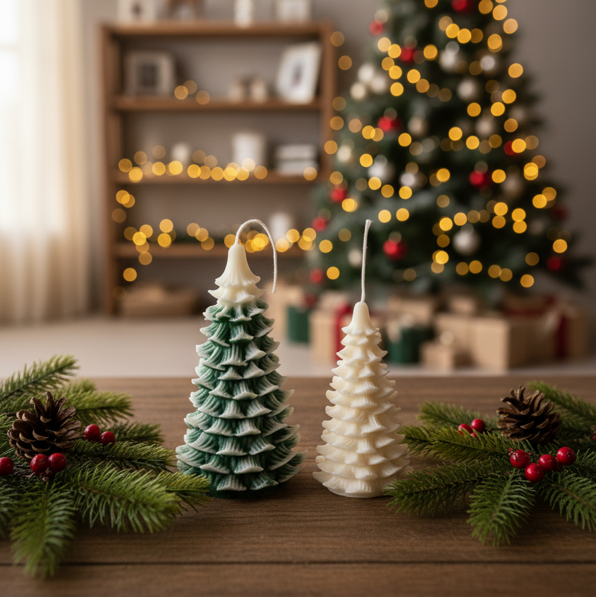 Christmas Tree Candle | Sculptural Soy Wax Holiday Decor