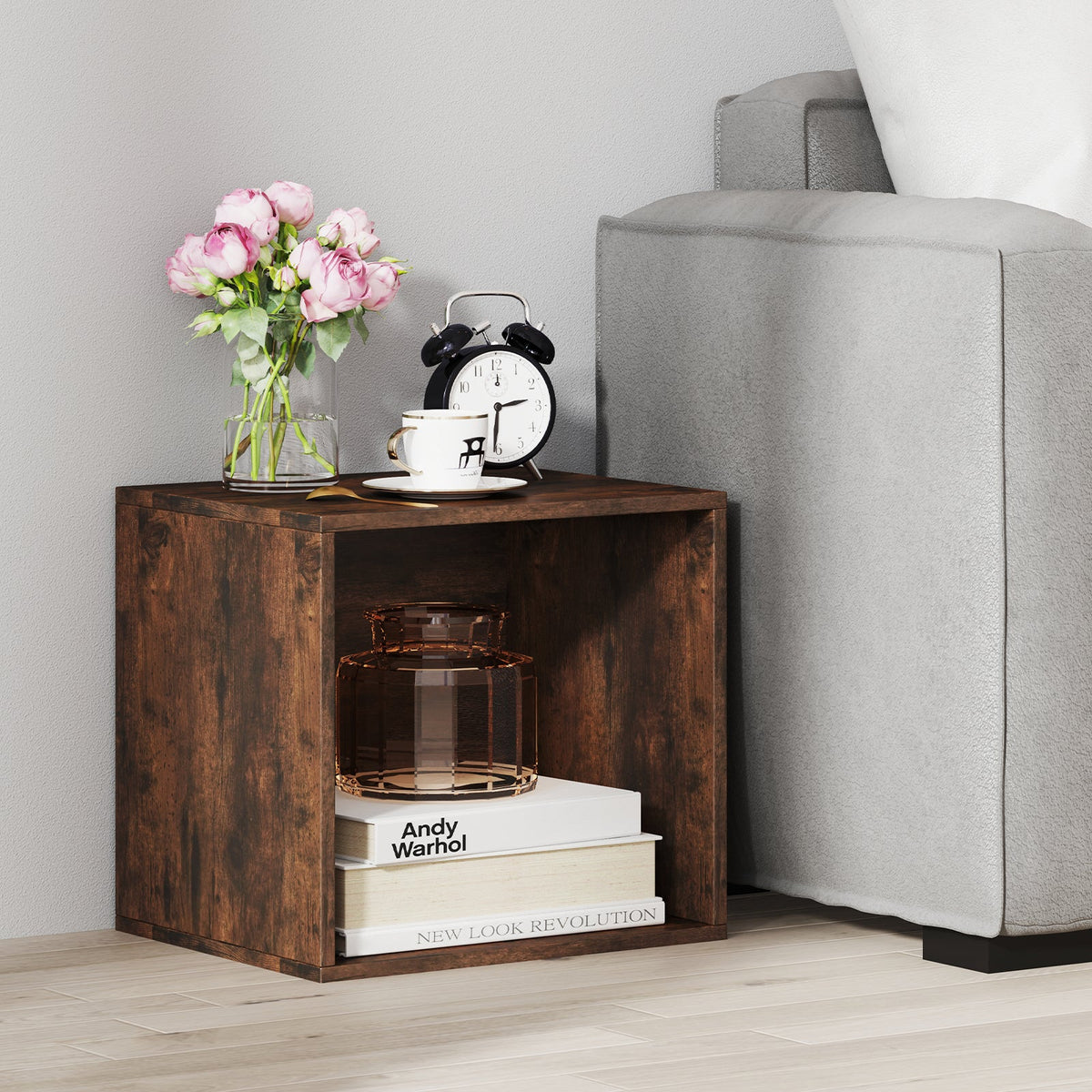 Cube Storage Organizer Stackable Open Book Shelf Wooden Display Shelving Unit