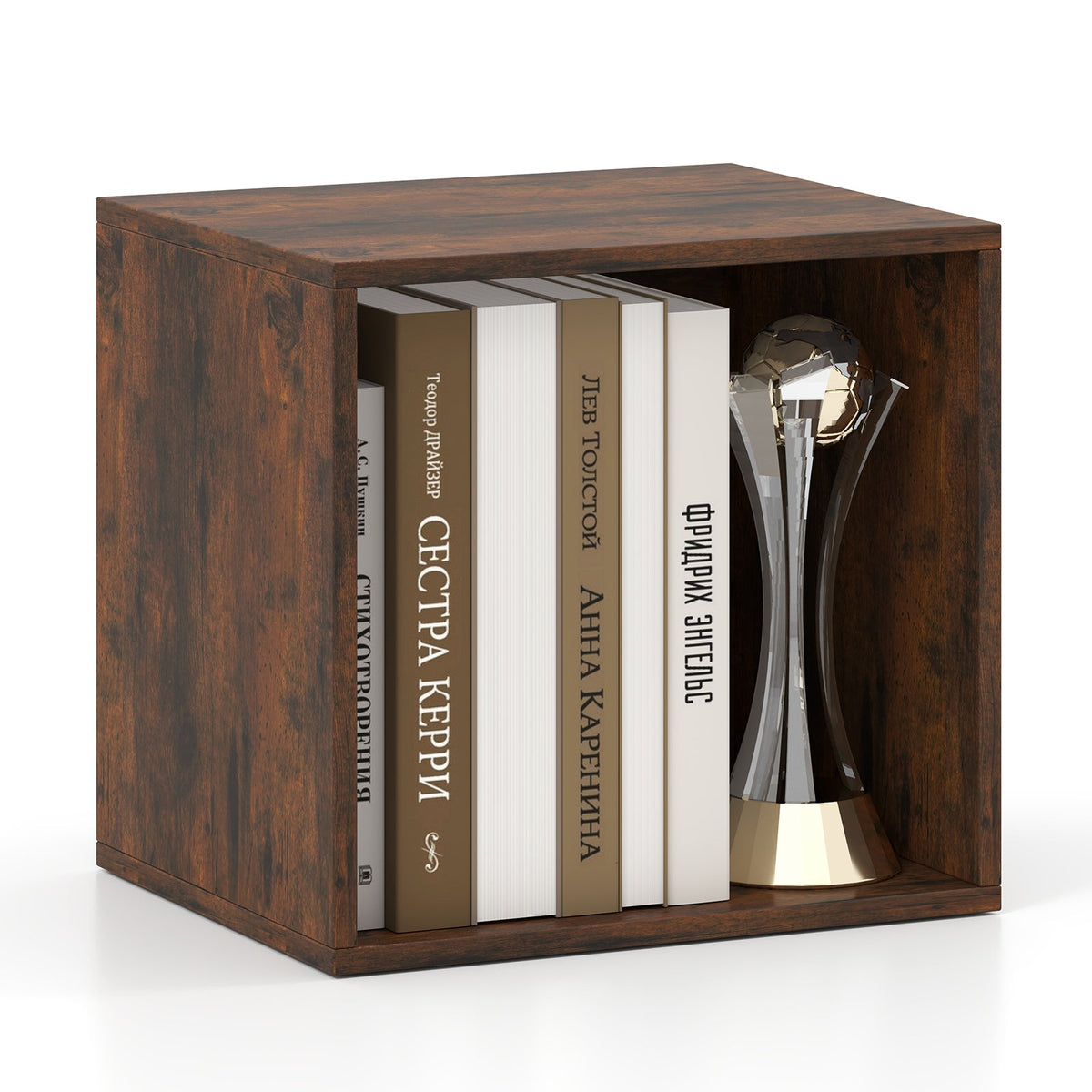 Cube Storage Organizer Stackable Open Book Shelf Wooden Display Shelving Unit