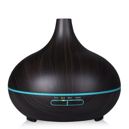 Modern Cracked Modern Design 400ml Air humidifier Aromatherapy Ultrasonic wood Aroma Essential Oil Diffuser 7 Changeable LED Colors For Home Office Living room Bedroom Decor Lamp