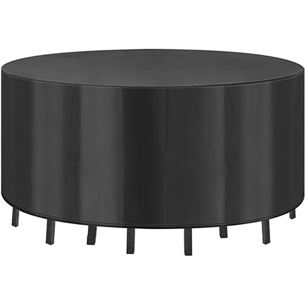 Round Patio Furniture Covers,210D Heavy Duty Outdoor Furniture Covers Table Cover of Windproof, Waterproof, Anti-UV for Garden