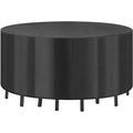 Round Patio Furniture Covers,210D Heavy Duty Outdoor Furniture Covers Table Cover of Windproof, Waterproof, Anti-UV for Garden