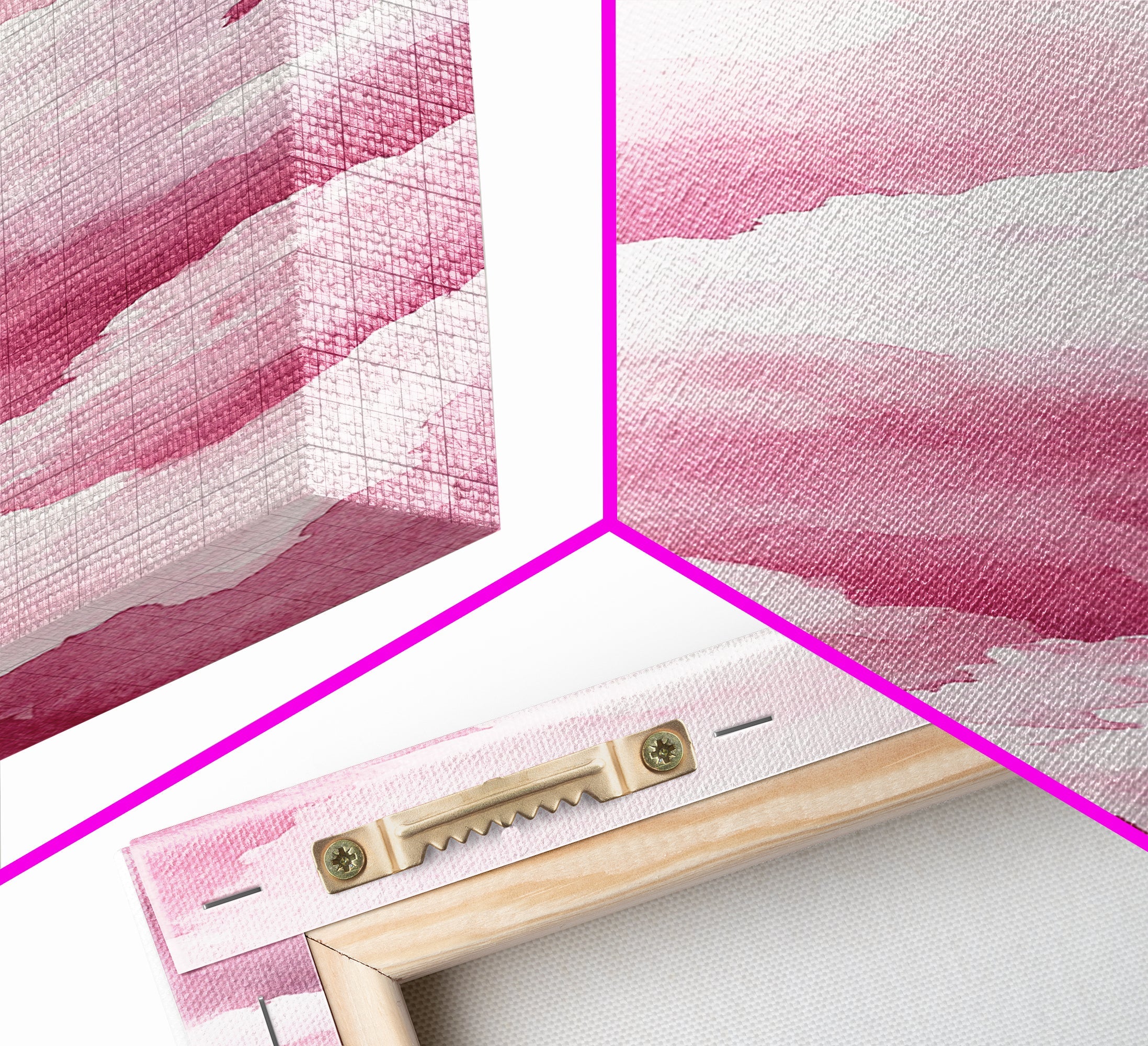 Dreamy Pink Clouds Canvas Print Light Pink Wall Art Vertical Living Room Art Minimalist Decor Bedroom Above Bed Wabi Sabi Art