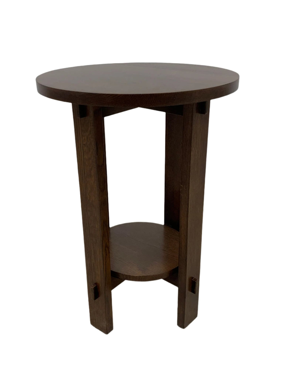 Mission Style Oak Round End Table - Michael's Cherry