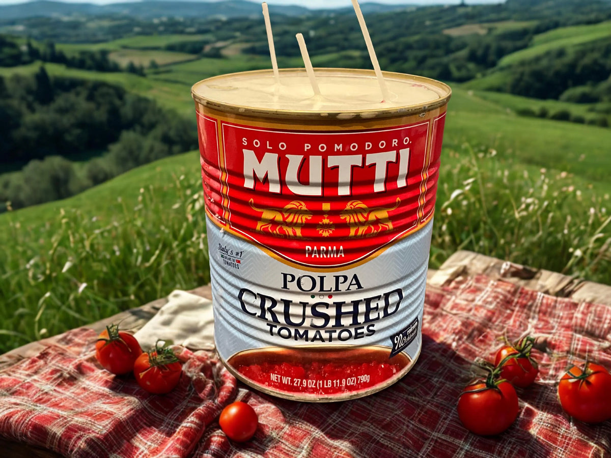 Bring a touch of Italian charm to your home with unique, hand-poured soy candles with light citrus scent crafted in repurposed Italian cans