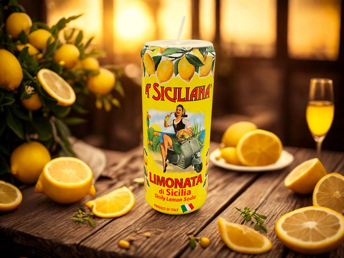 Bring a touch of Italian charm to your home with unique, hand-poured soy candles with light citrus scent crafted in repurposed Italian cans