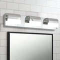 LED Bathroom Vanity Light | 3/4/5/6-Light Chrome Stainless Steel Wall Sconce with Acrylic Shade — Over Mirror, Moisture-Proof