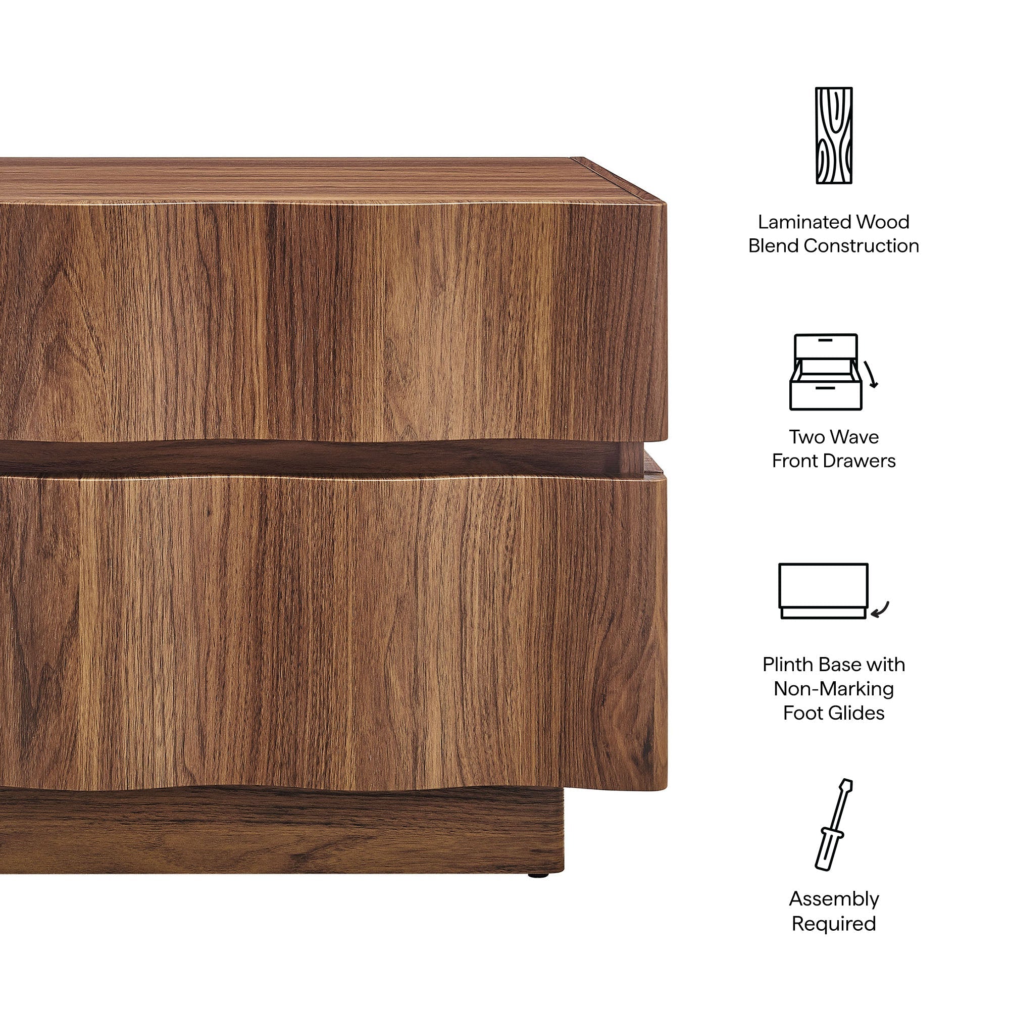 Isola 2 Drawer Nightstand by Modway