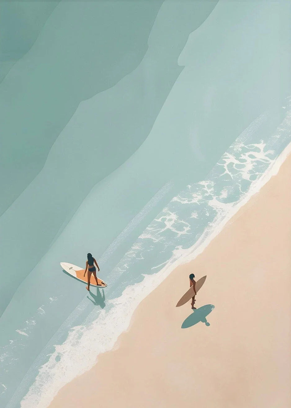 Nordic Summer Girl Swimming Pool Party Beach Ocean Boat Wall Art Print Poster Canvas Painting Picture Living Room & Home Decor