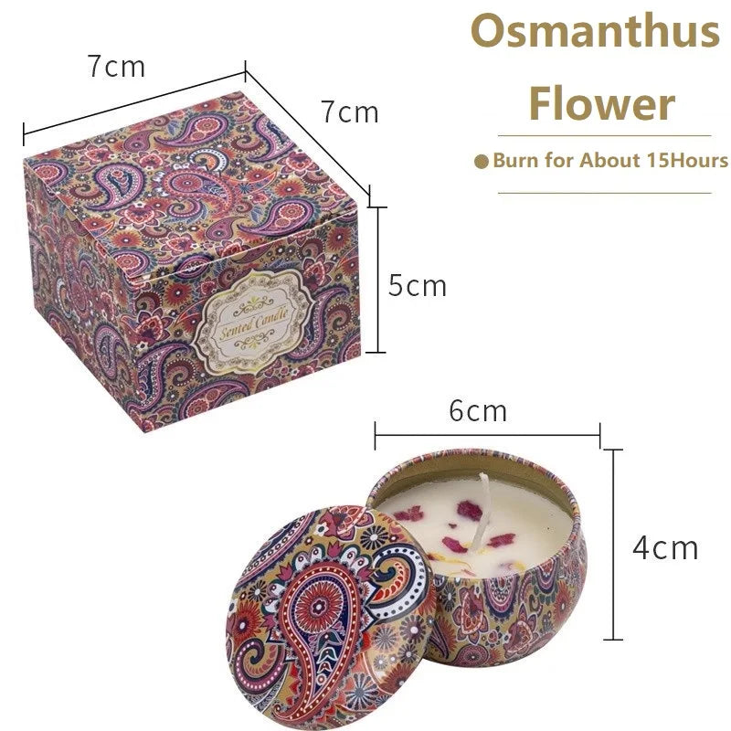 1/4PCS Vintage Scented Candles Soy Wax Candle Jars Flower Fragrance Scent Candle Wedding Ceremony Birthday Gifts Home Decoration