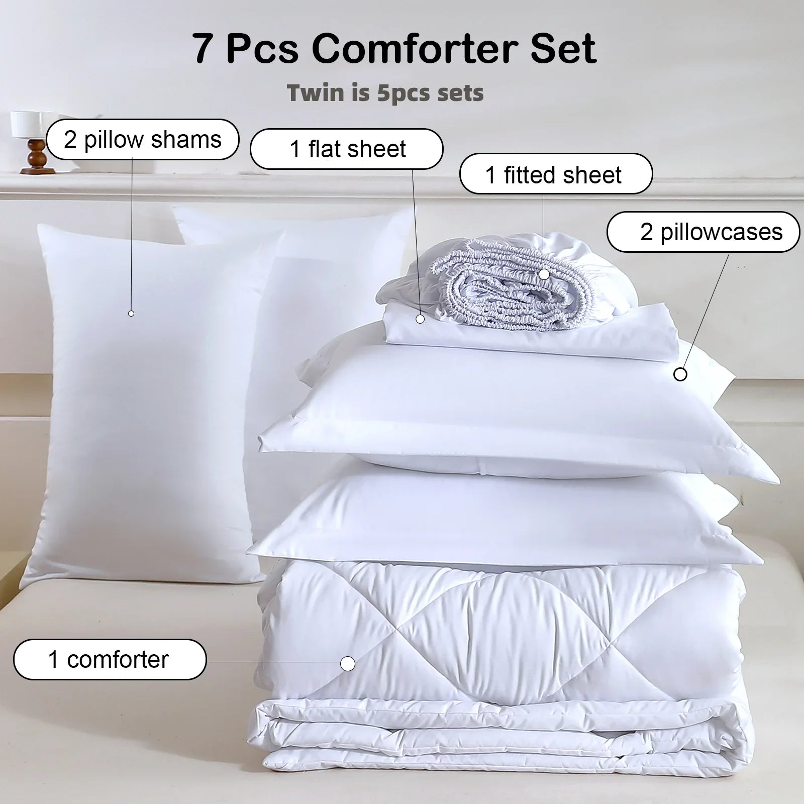 EasYum Bedding Sets 5 To 7 Piece Comforter Sheet Pillowcases
