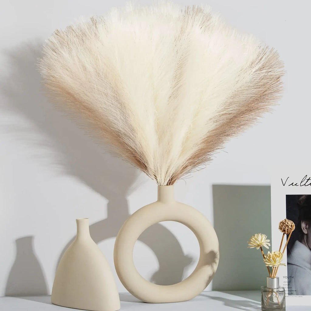 10/30 Pcs Artificial Pampas Grass Fluffy Reed Bouquet Boho Decor for Party Room Home Wedding Decoration Table Flower Arrangement