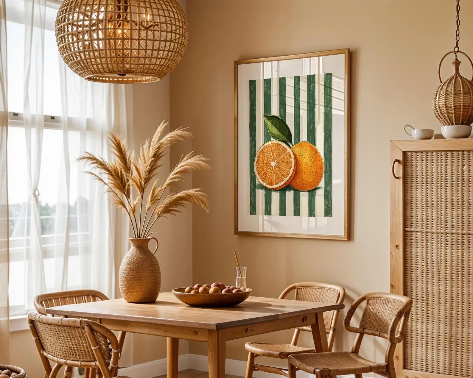 Orange Wall Decor, Orange Fruit Poster, Farmhouse Kitchen Art Painting, Kitchen Prints, Trendy Food Art, Retro Kitchen Art, Fruit
