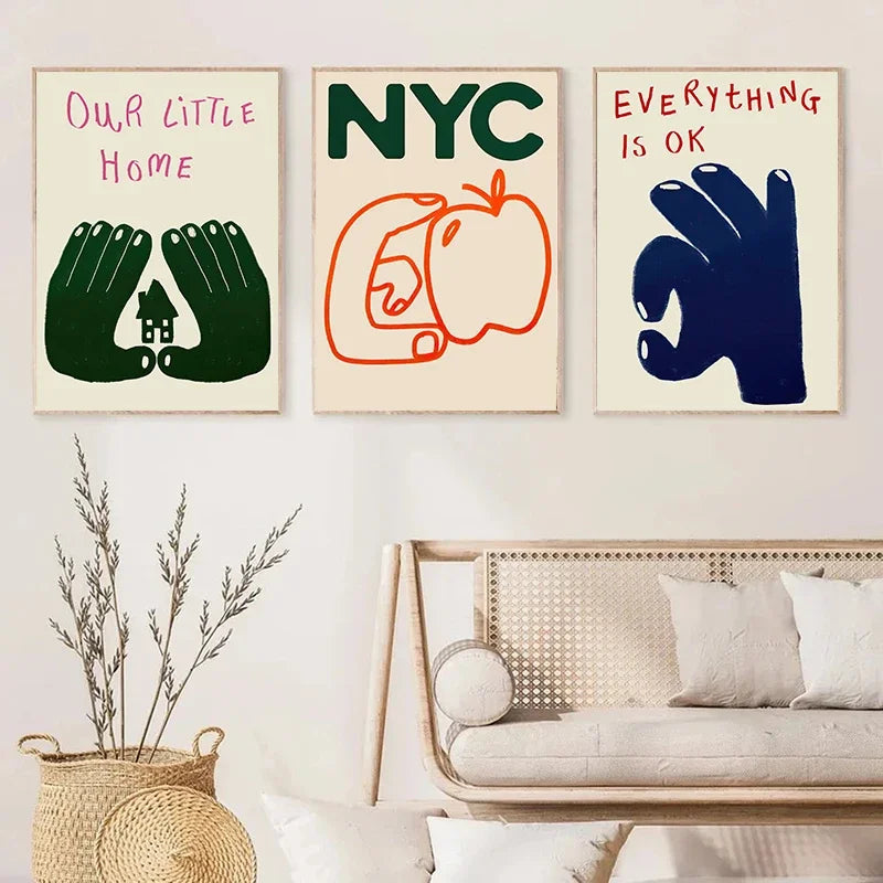 Interesting Sign More Books Abstract Canvas Print Poster Hand Drawn Illustration Art Prints Wall Living Room Art Home Decor