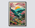 Japanese Mount Fuji Waves Canvas Print Retro Classic Sunrise Temple Landscape Poster Home Living Room Decor Gift