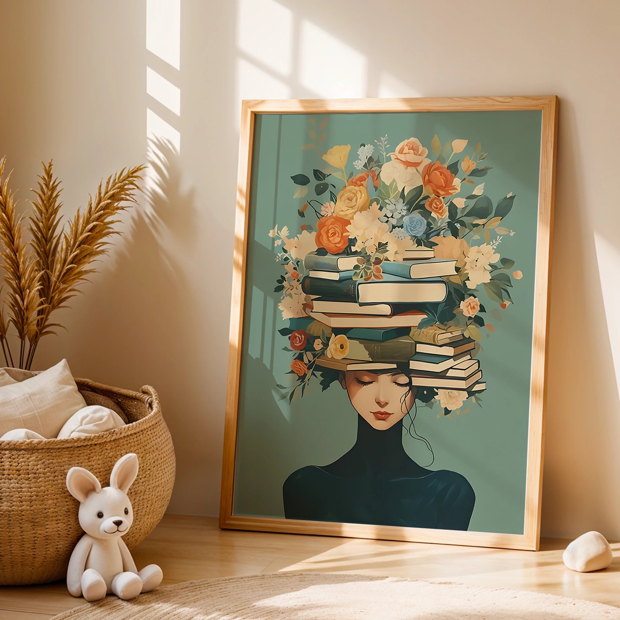 Readers Of The Flower Crown Wall Art Prints Canvas Painting Poster Picture For Living Dining Play Room Home Decor