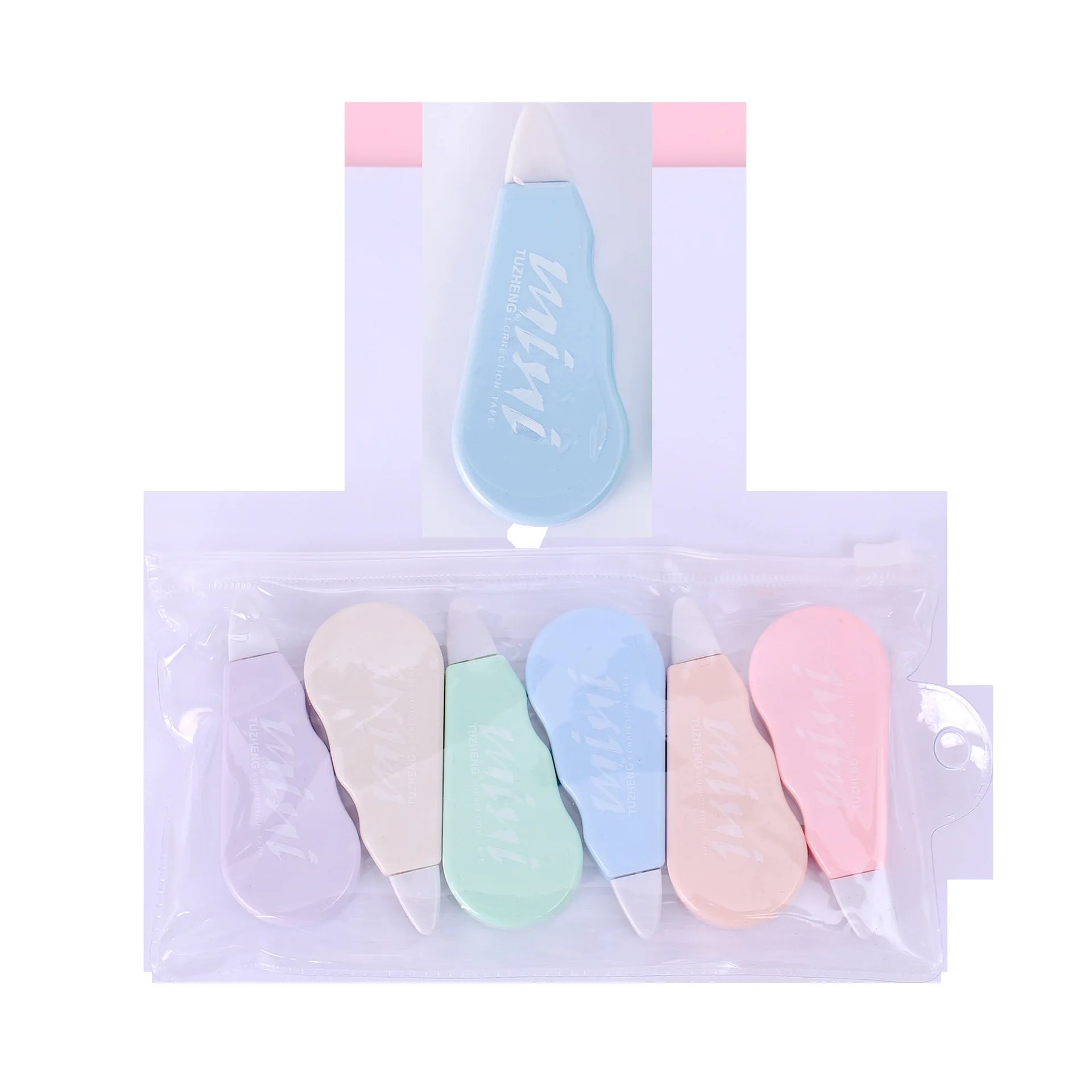 6Pcs/set Cute Macaron Color Correction Tape,Instant Corrections White Correction Tape for School, Office, Crafting Supplies