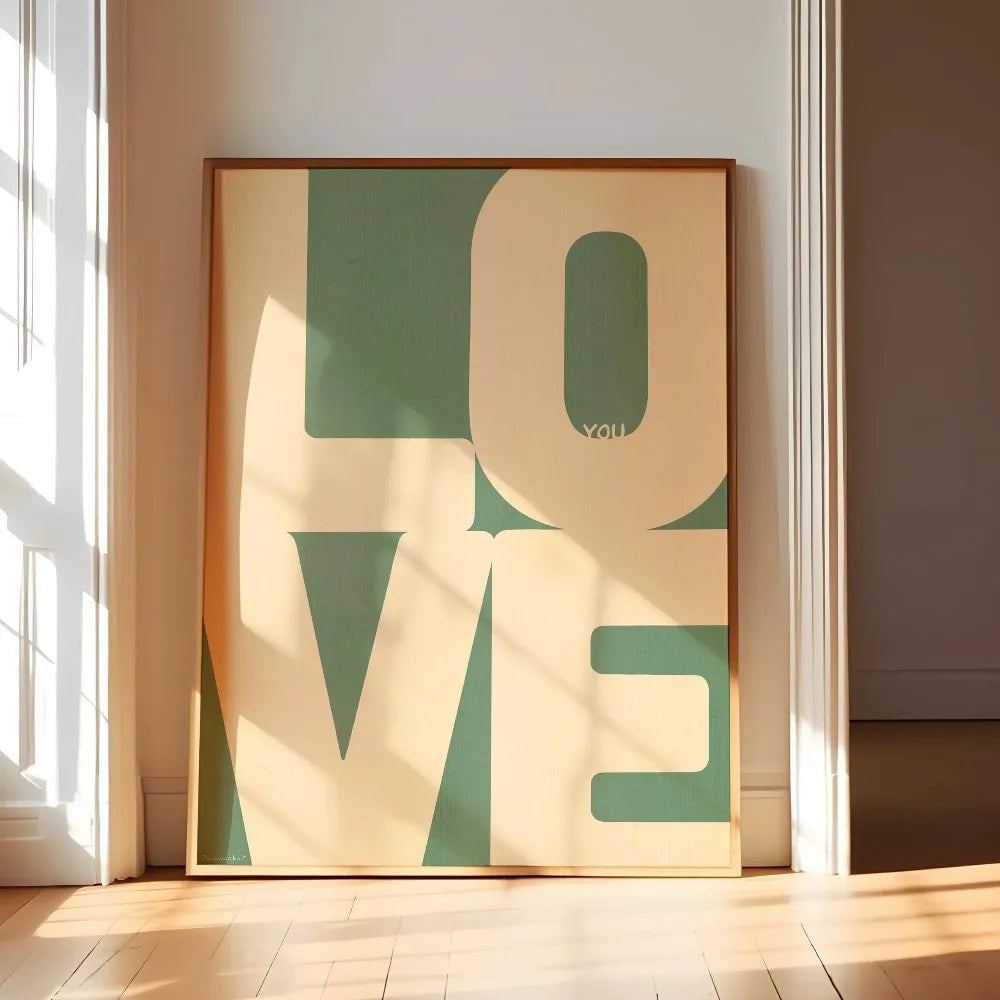 Chic Blue Red Love Canvas Prints Minimalist Valentine's Day Wall Art Poster for Modern Living Room and Home Decor Christmas Gift