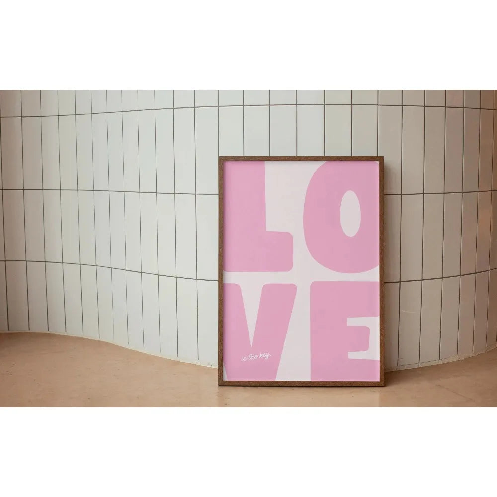 Chic Blue Red Love Canvas Prints Minimalist Valentine's Day Wall Art Poster for Modern Living Room and Home Decor Christmas Gift