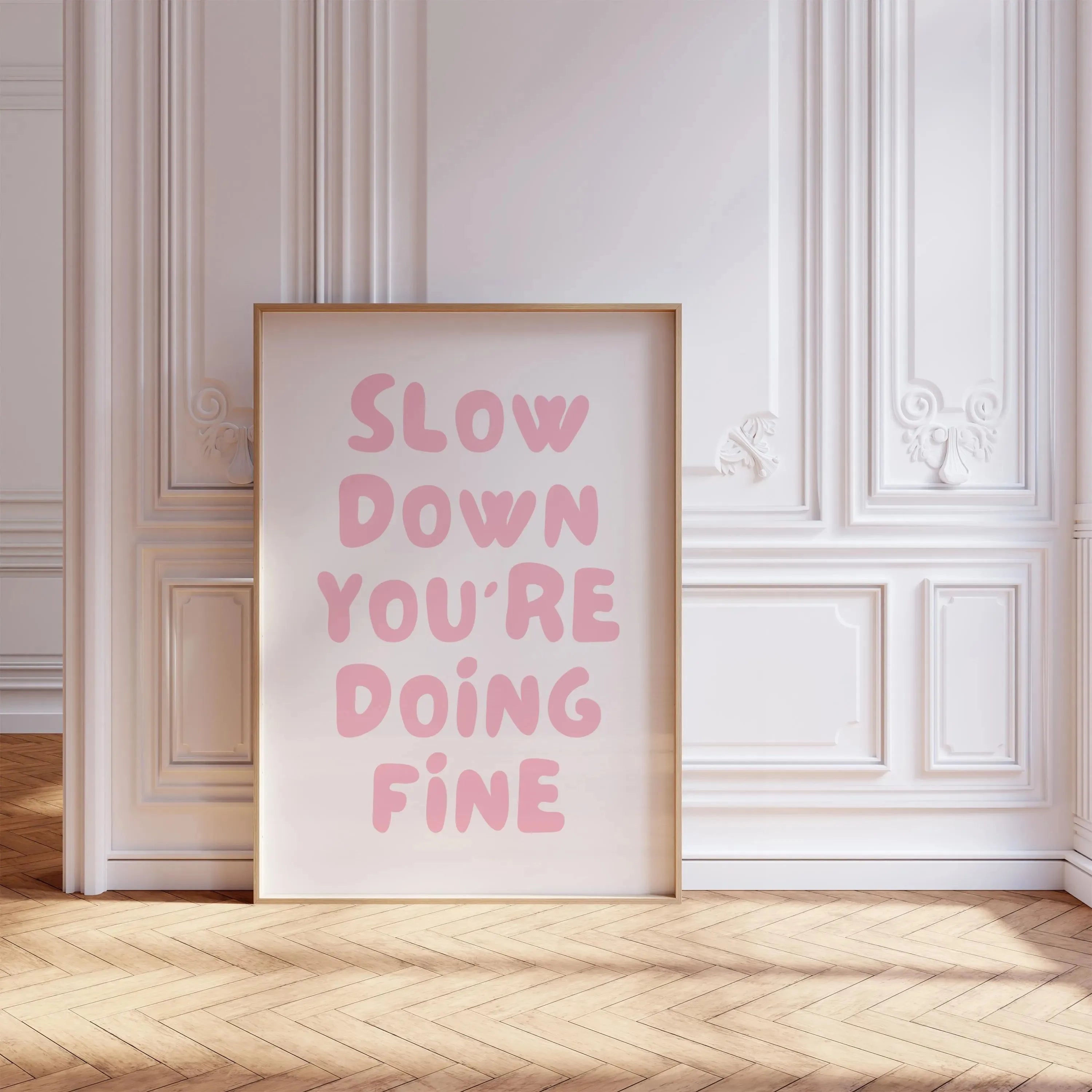 Slow Down You're Doing Great Inspirational Canvas Poster Daily Reminder Wall Art Prints for Modern Living Room Home Decor Gifts