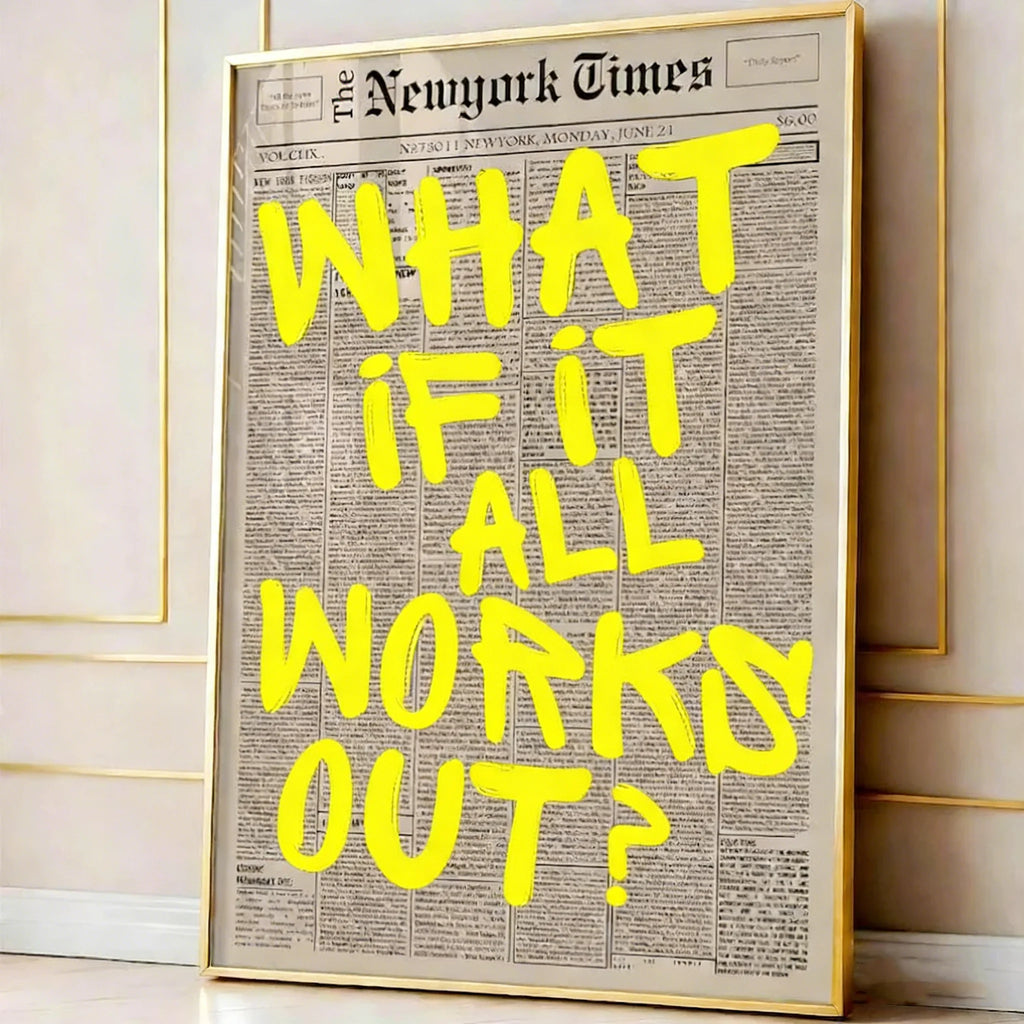 Retro-style "If All Goes Well" Newspaper Layout Posters, Stylish Wall Decorations Inspirational Posters, "If" Themed Posters