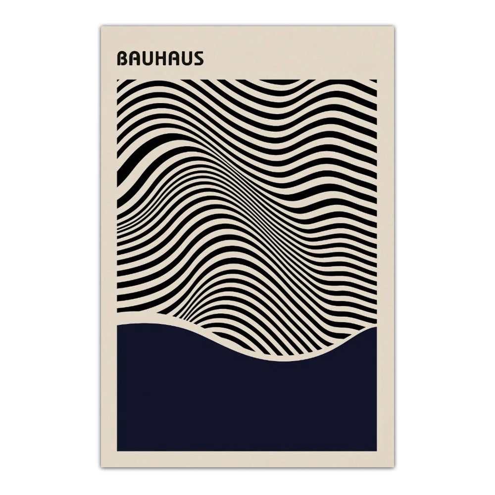 Bauhaus Style Minimalist Geometric Wall Art Prints Modern Black Line Canvas Painting Home Living Room Decoration Unframed