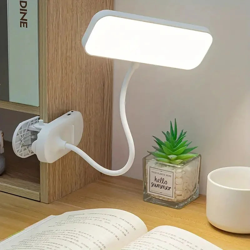 Clip-on LED USB charging desk lamp for college students, dormitory desk and bedroom reading lamp, suitable for office, study,