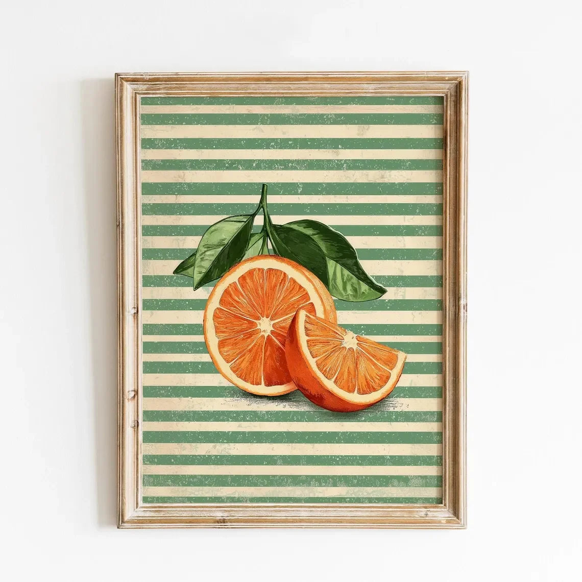 Orange Wall Decor, Orange Fruit Poster, Farmhouse Kitchen Art Painting, Kitchen Prints, Trendy Food Art, Retro Kitchen Art, Fruit