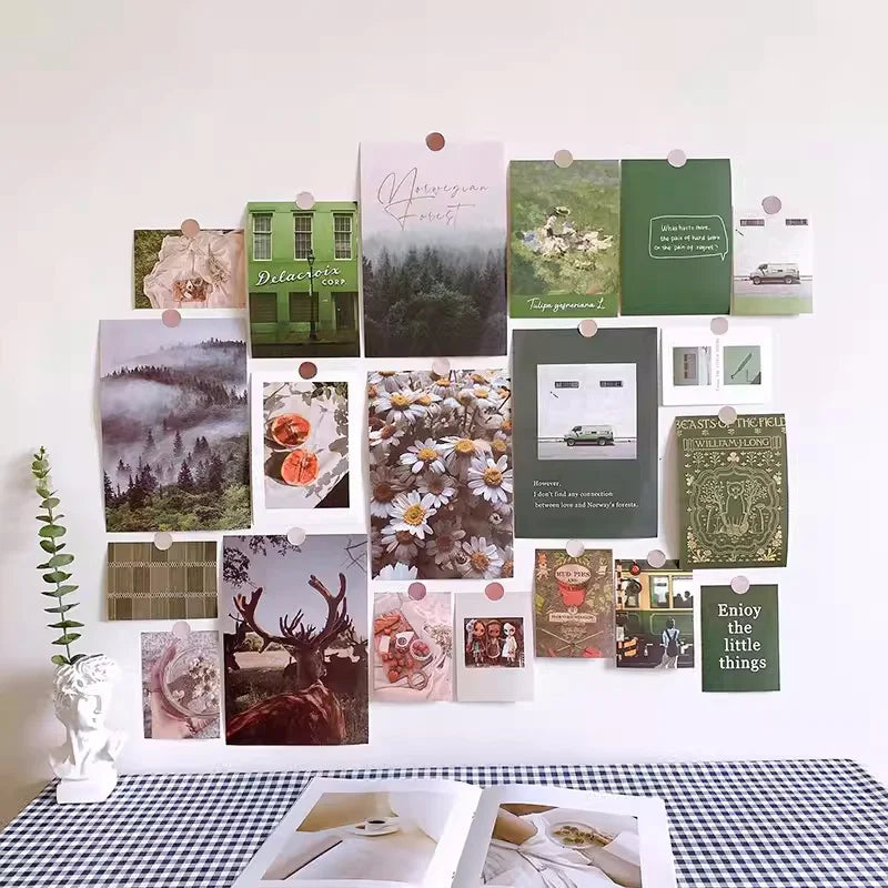 20PCS,Nordic Theme Wall Collage Kit Aesthetic Picures Room Decoration,Gift Postcards Set, Nordic Wall Art Poster For Teen Girls
