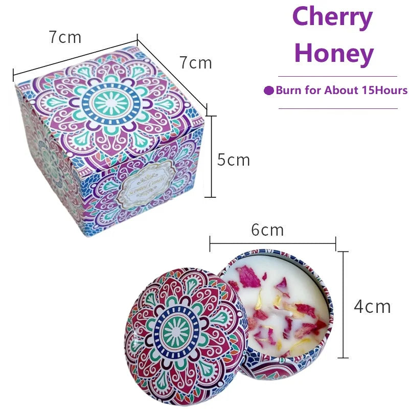 1/4PCS Vintage Scented Candles Soy Wax Candle Jars Flower Fragrance Scent Candle Wedding Ceremony Birthday Gifts Home Decoration