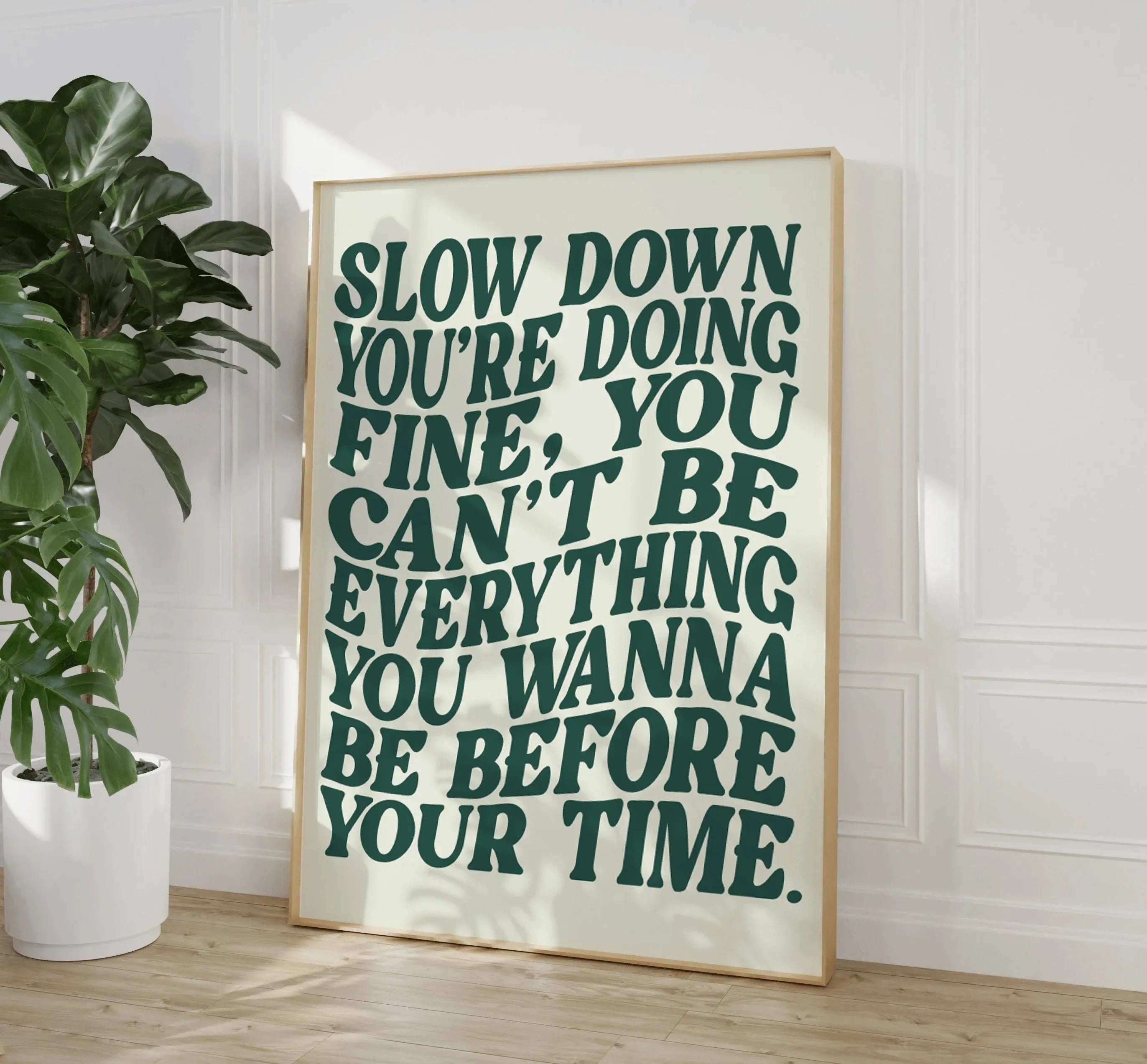 Slow Down You're Doing Great Inspirational Canvas Poster Daily Reminder Wall Art Prints for Modern Living Room Home Decor Gifts