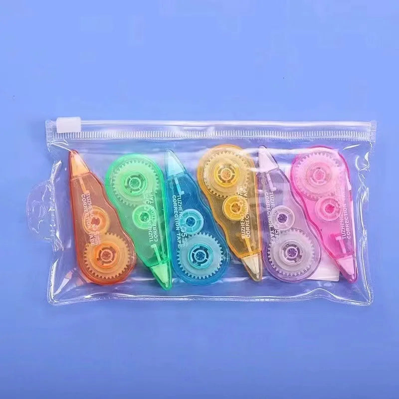6Pcs/set Cute Macaron Color Correction Tape,Instant Corrections White Correction Tape for School, Office, Crafting Supplies