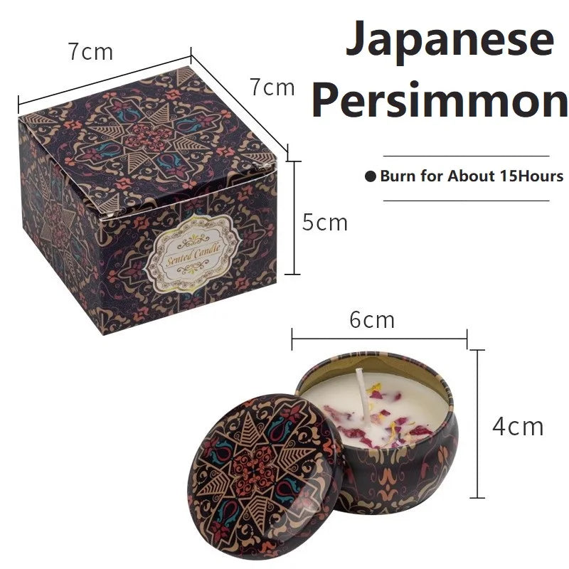 1/4PCS Vintage Scented Candles Soy Wax Candle Jars Flower Fragrance Scent Candle Wedding Ceremony Birthday Gifts Home Decoration