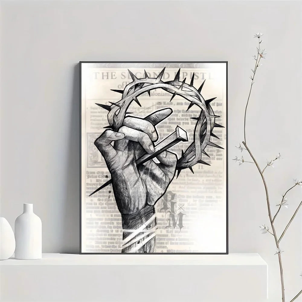 Son of God Jesus Cross Holy Light Wall Art, HD Canvas Print Poster, Suitable for Home, Living Room, Room Decoration Painting