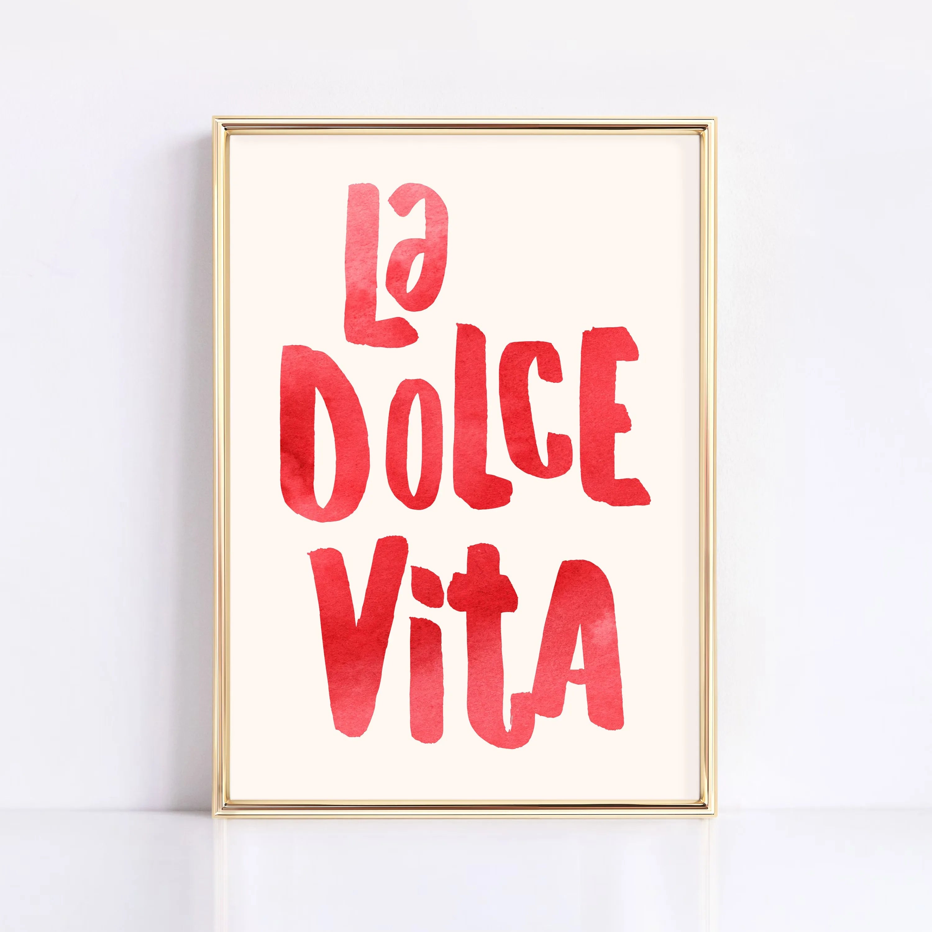 Ciao Bella Sage Green Striped Canvas Print Italy La Dolce Vita Quotation Wall Art Poster for Modern Living Room Y2k Home Decor