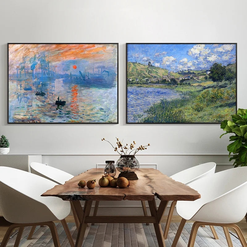 Claude Monet Classic Art Collection Paintings Canvas Poster and Prints Wall Art Pictures for Hall Living Room Home Decor Mural