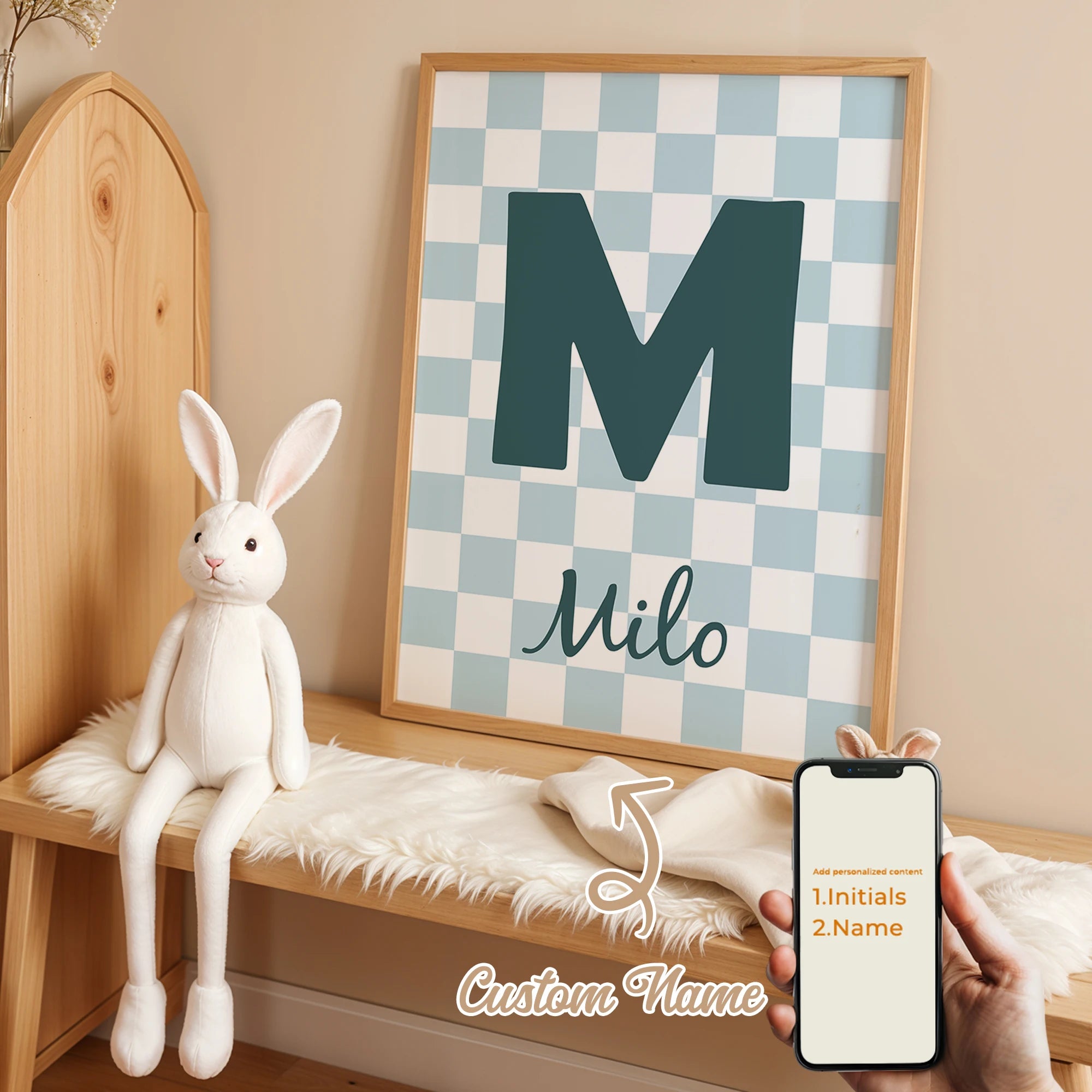 Personalized Custom Name Cartoon Child Stripe Wall Art Print Picture Canvas Poster Painting For Living Room Home Decor Gift