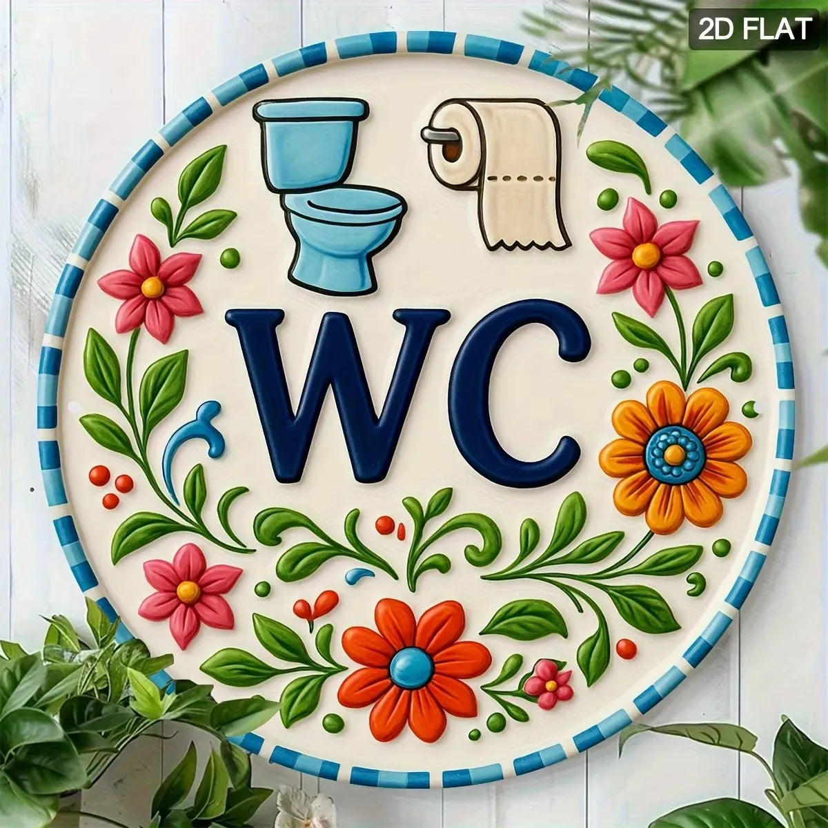 Vintage Toilet Sign Retro Faux Wood Bathroom Decor Humor Easy Install Home