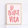 Ciao Bella Sage Green Striped Canvas Print Italy La Dolce Vita Quotation Wall Art Poster for Modern Living Room Y2k Home Decor