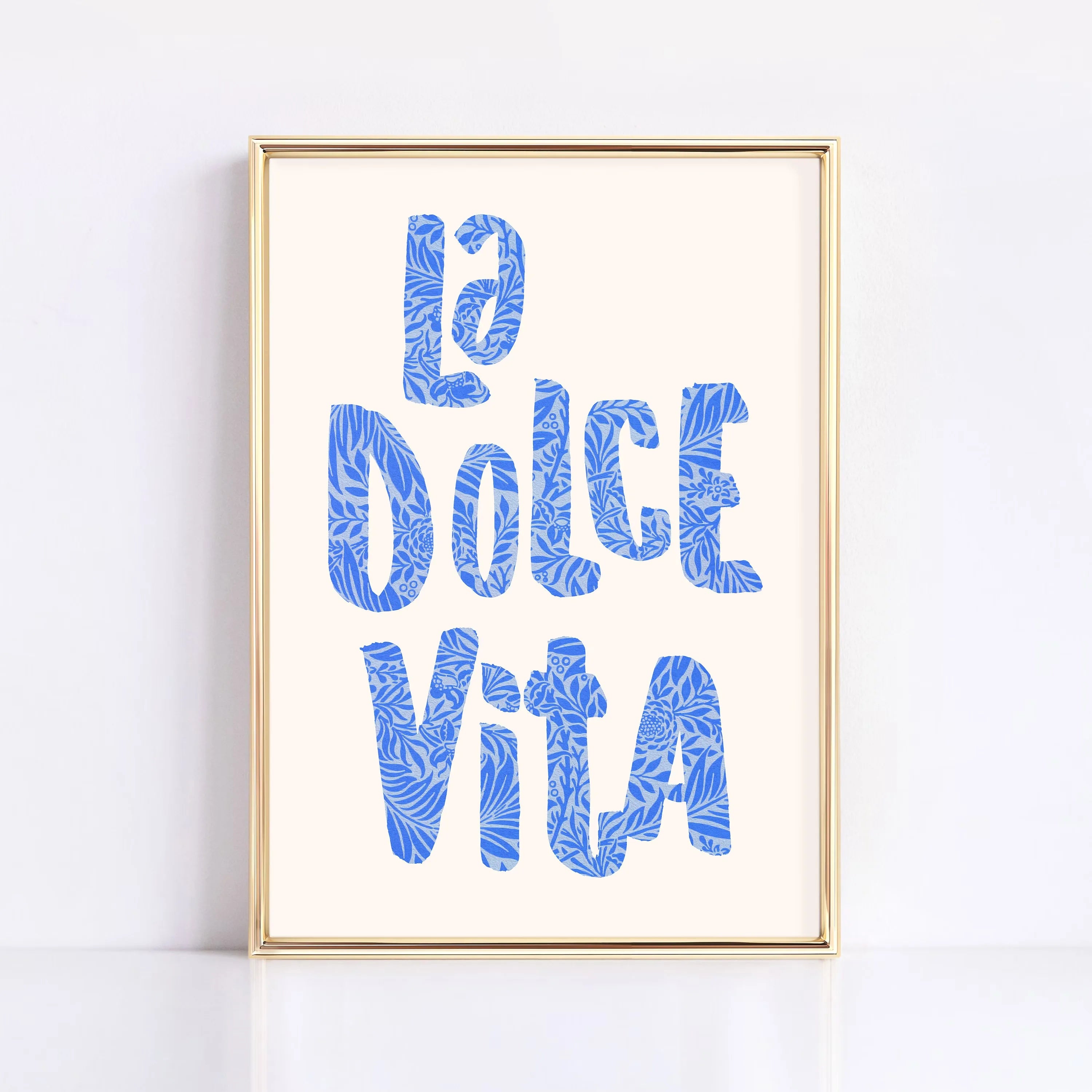 Ciao Bella Sage Green Striped Canvas Print Italy La Dolce Vita Quotation Wall Art Poster for Modern Living Room Y2k Home Decor